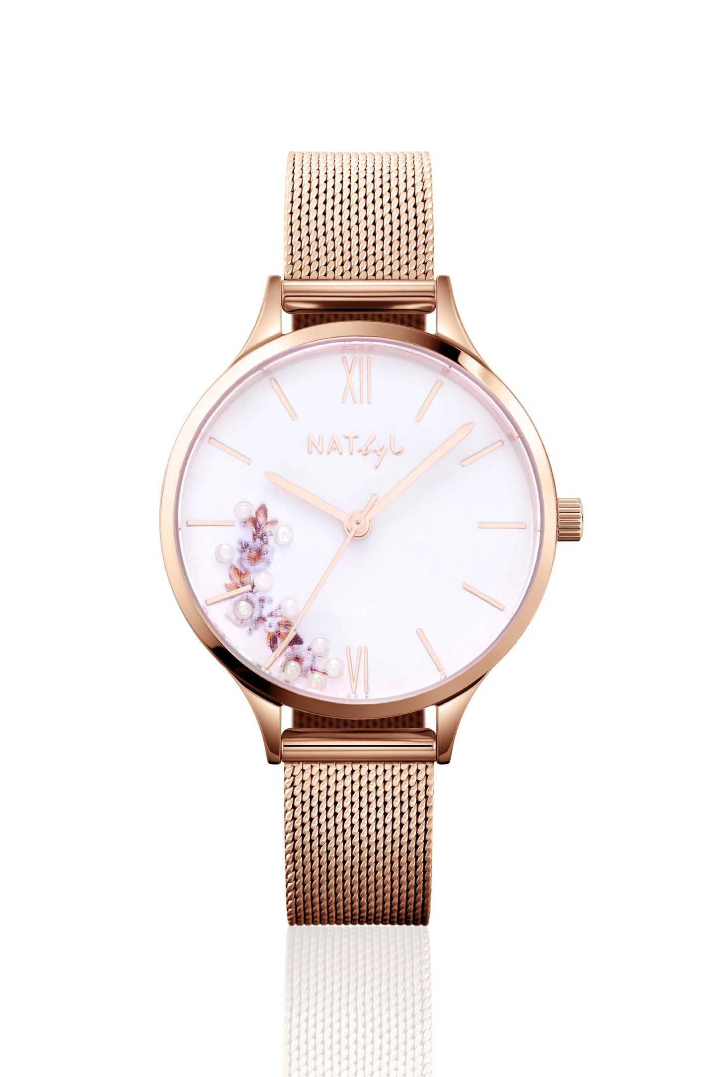 First Love 0605B Mesh Watch | Rose Gold Stainless Steel