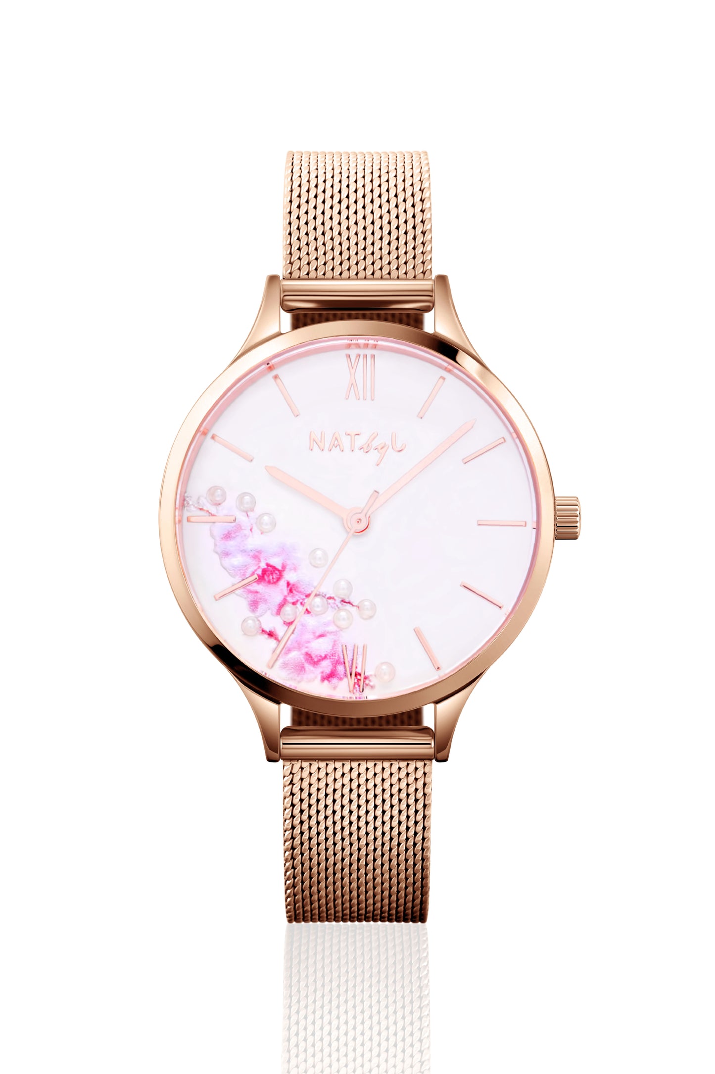 First Love 0607B Mesh Watch | Rose Gold Stainless Steel