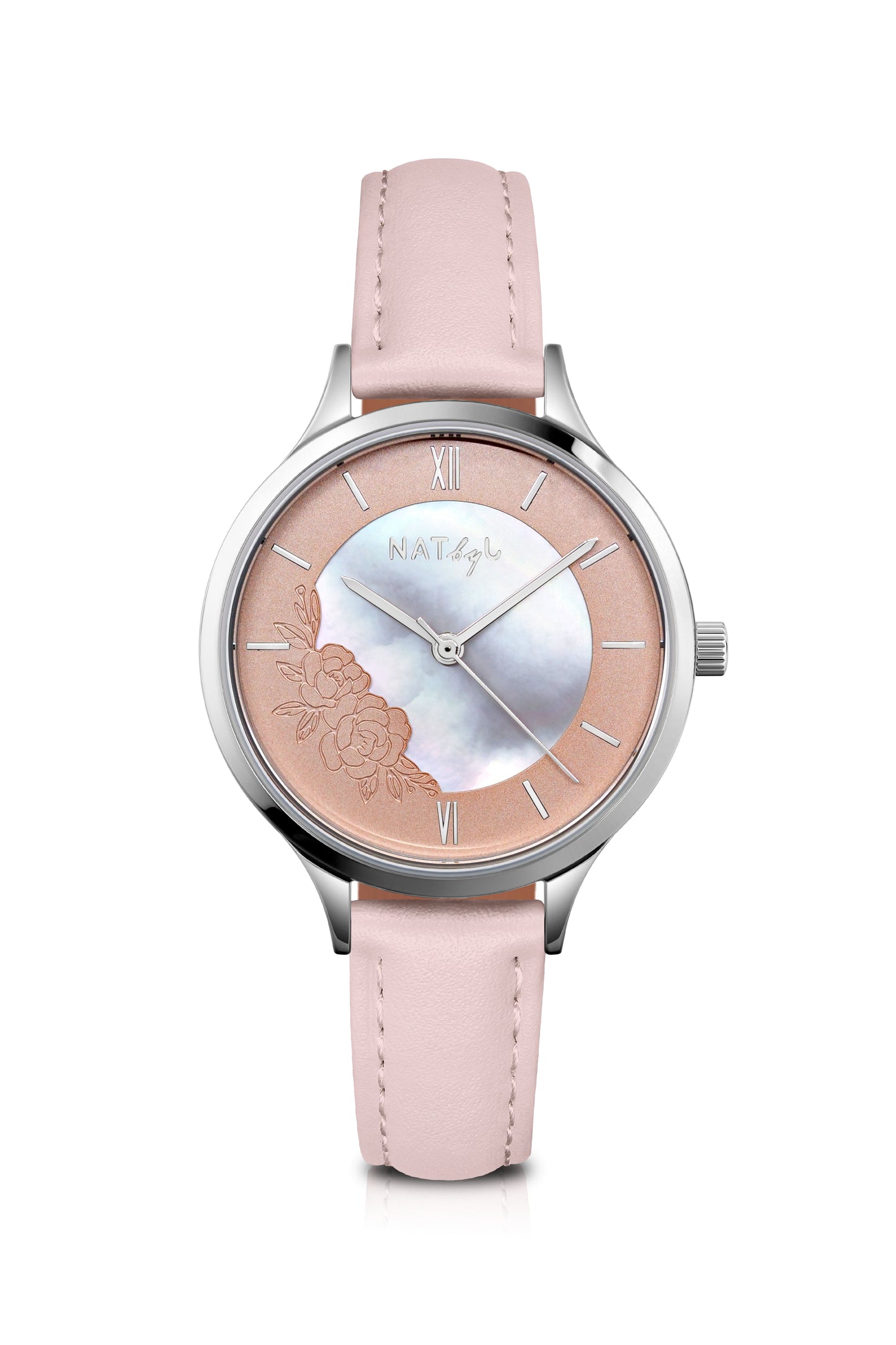 Unity 0808 Pink Leather Watch | Stainless Steel