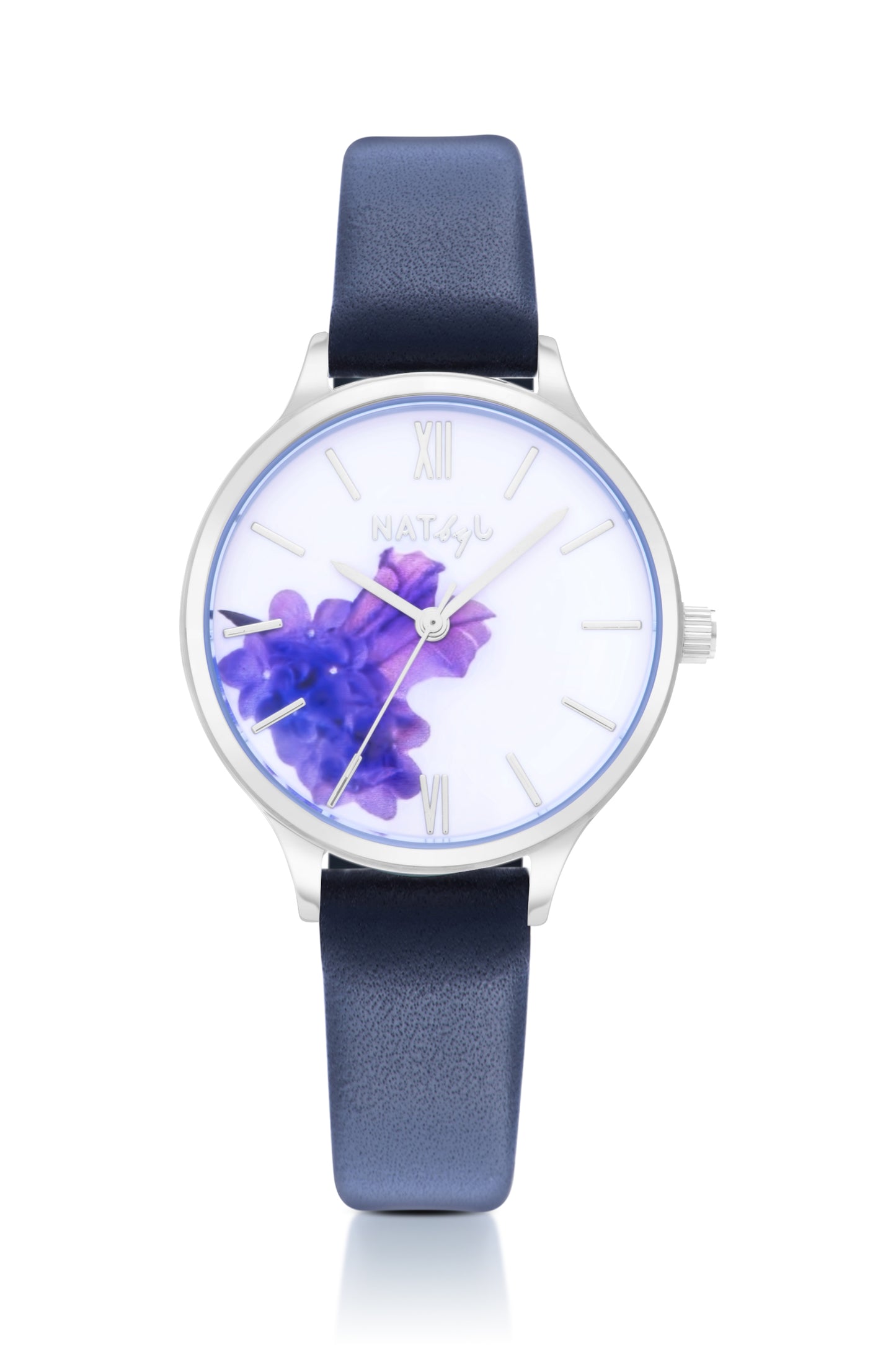 Blossom 1002 Black Leather Watch | Stainless Steel
