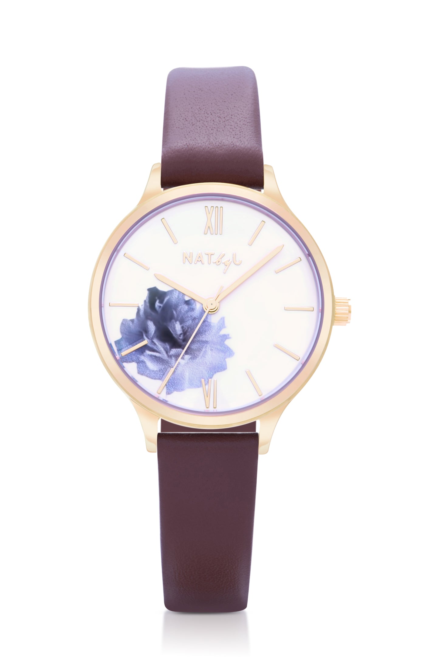 Blossom 1005 Dark Brown Leather Watch | Rose Gold Stainless Steel