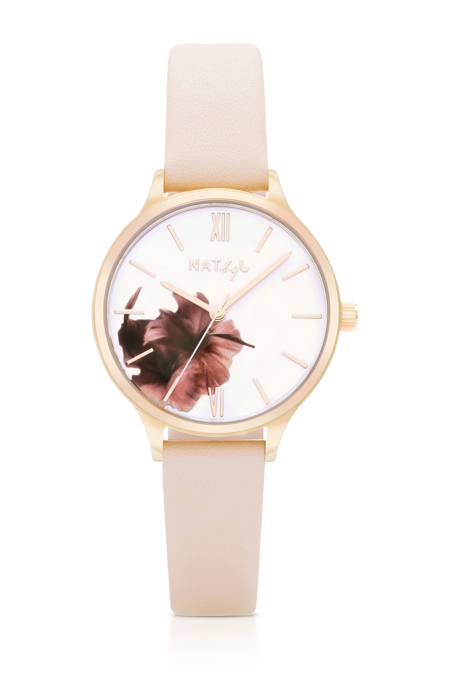Blossom 1007 Pink Leather Watch | Rose Gold Stainless Steel