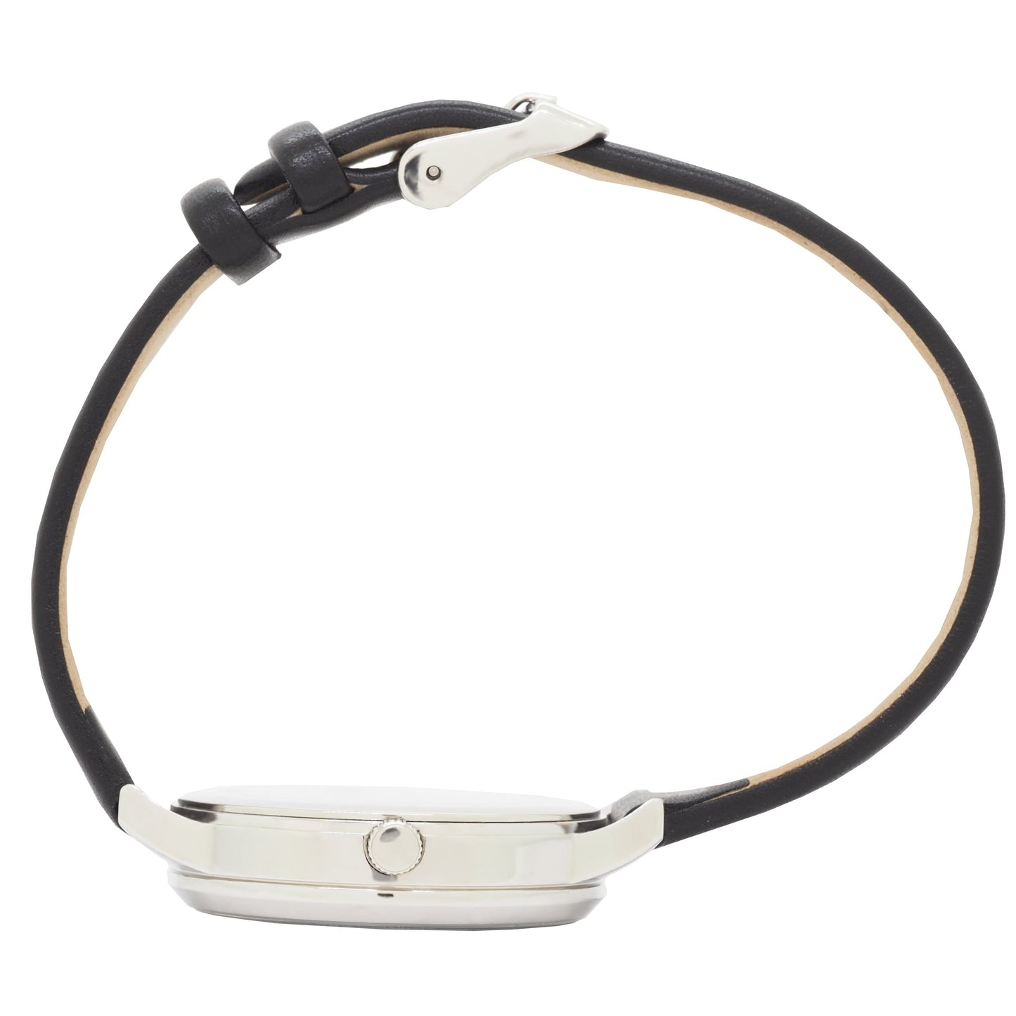 Serendipity 0501 Black Leather Watch | Stainless Steel