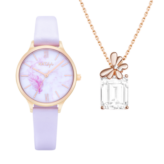 Freedom Watch and Necklace Gift Set NAT0707N0708R