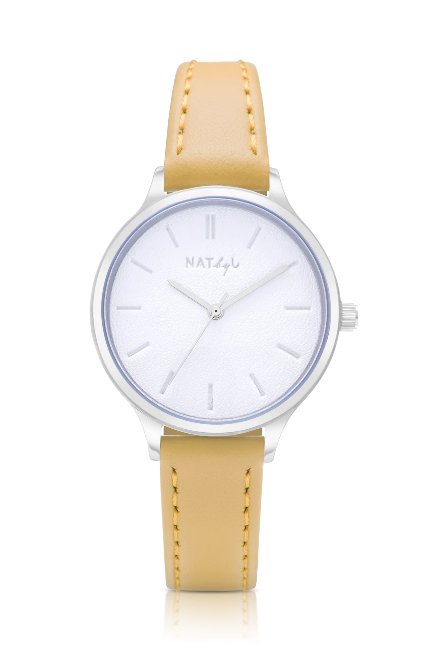 Unpretentious 0106 Yellow Leather Watch | Stainless Steel