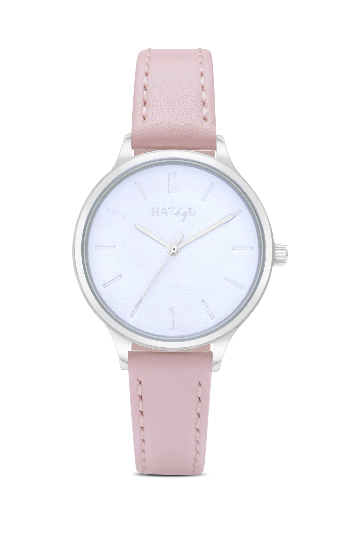Unpretentious 0107 Pink Leather Watch | Stainless Steel