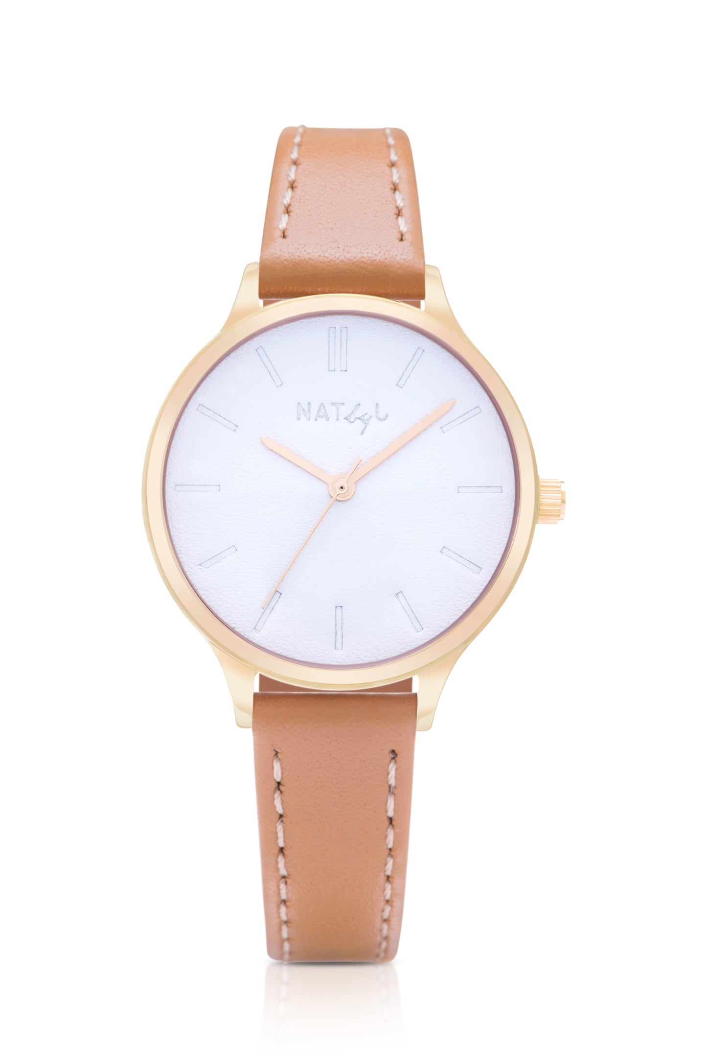 Unpretentious 0109 Light Brown Watch | Rose Gold Stainless Steel