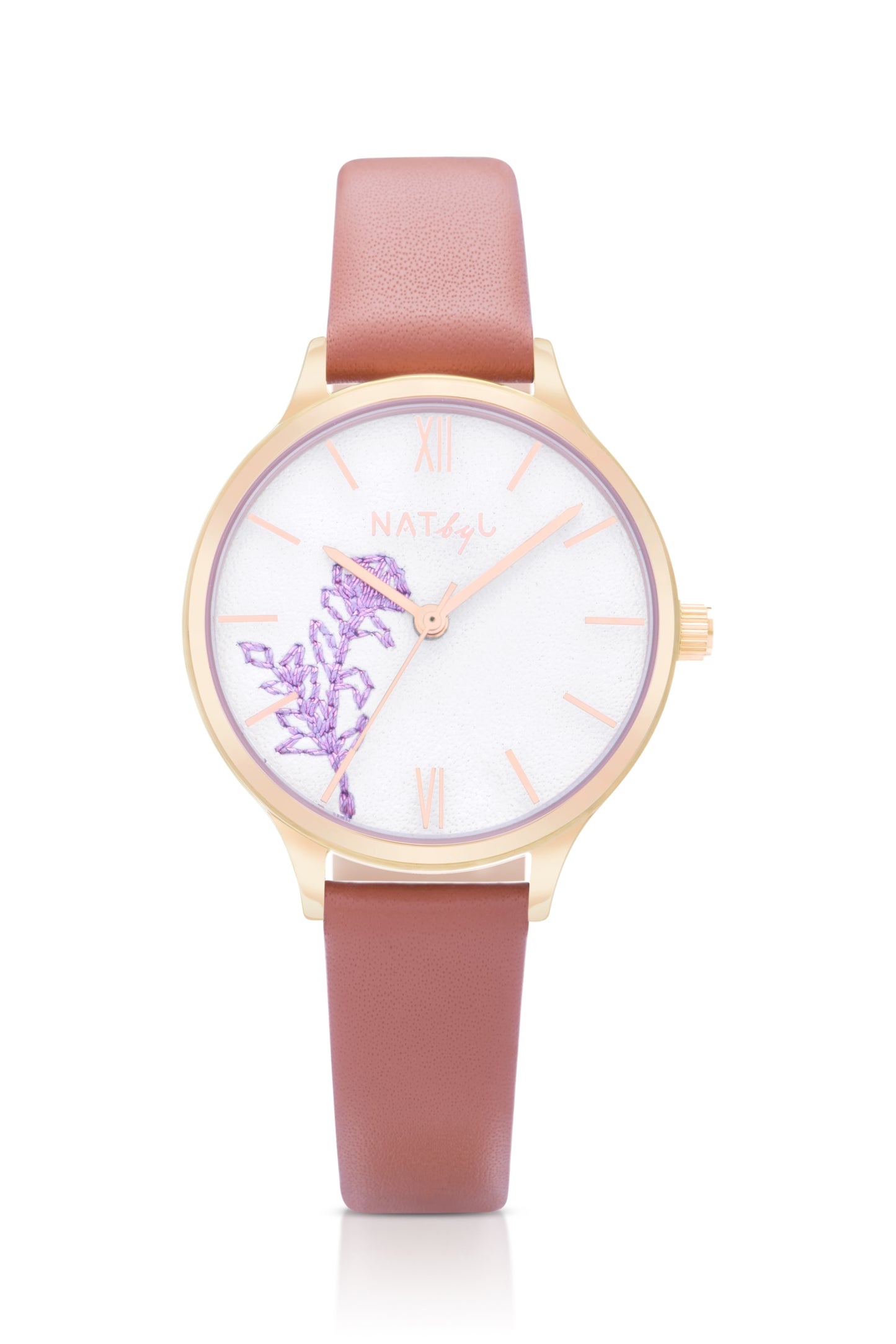 Dream 0305 Brown Leather Watch | Rose Gold Stainless Steel