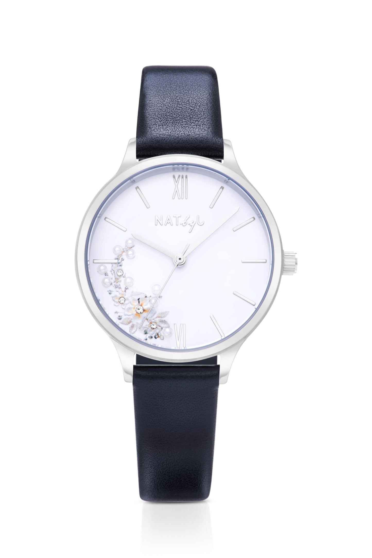 First Love 0601 Black Leather Watch | Stainless Steel