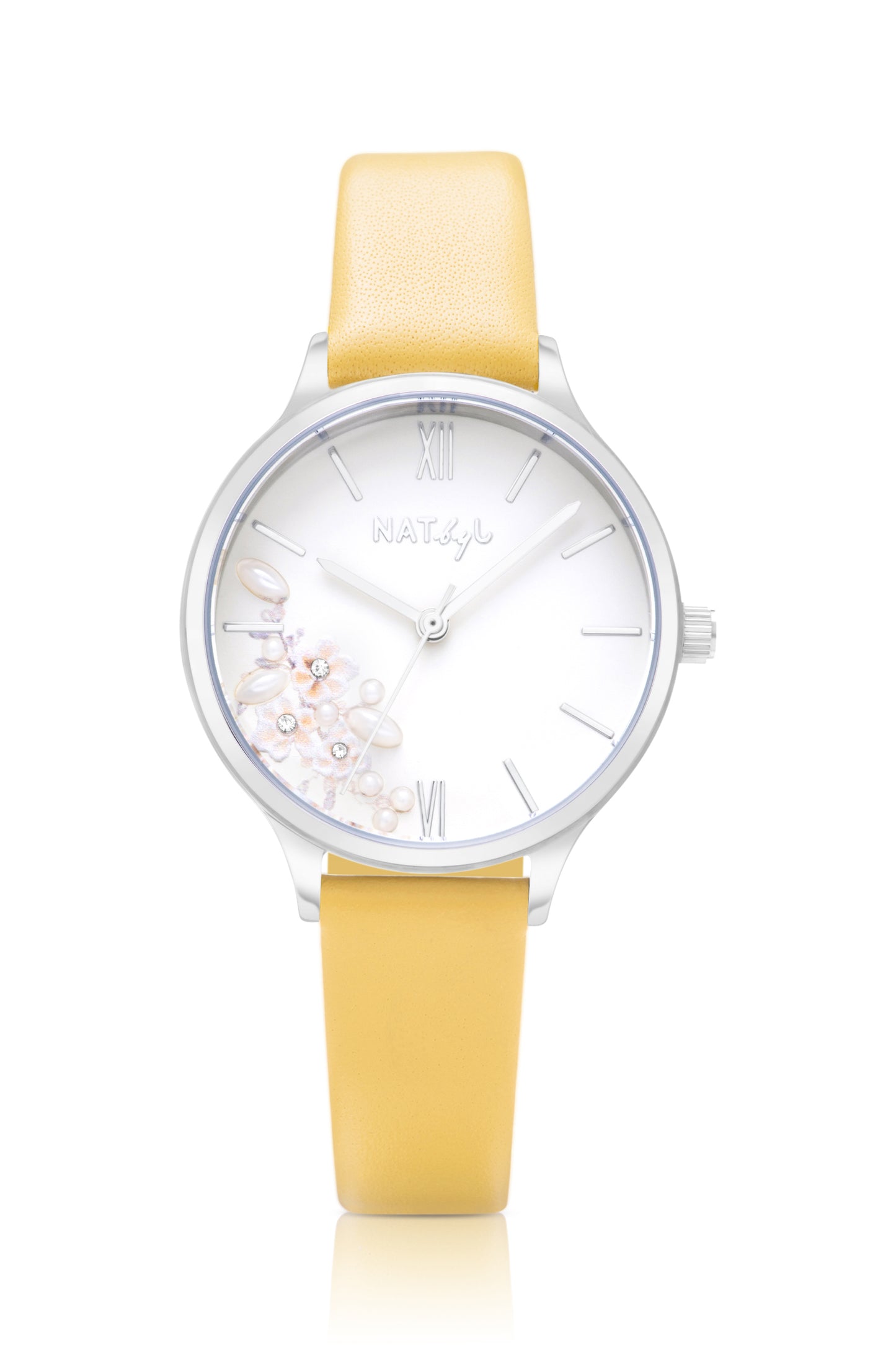 First Love 0603 Yellow Leather Watch | Stainless Steel
