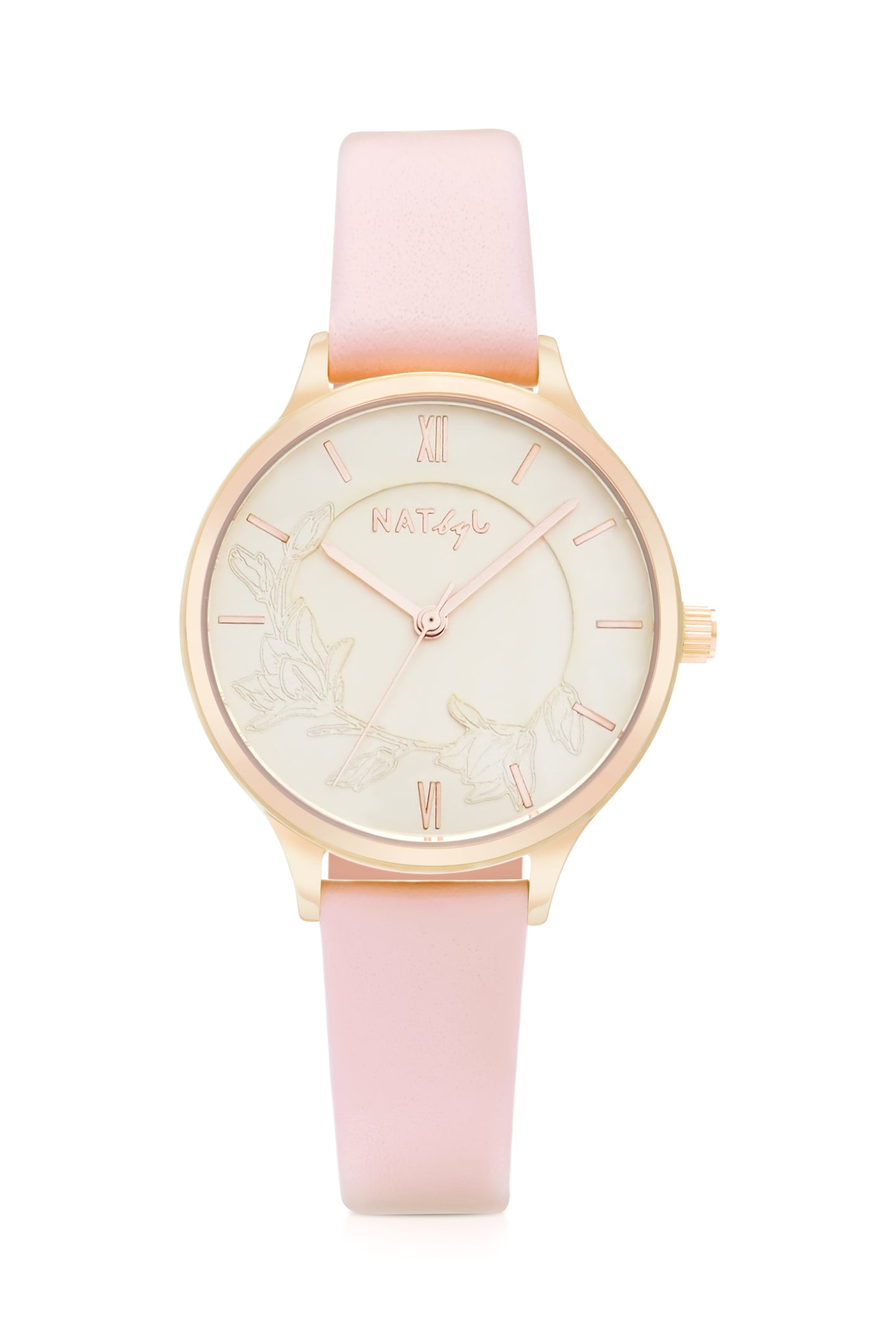 Unity 0807 Pink Leather Watch | Rose Gold Stainless Steel