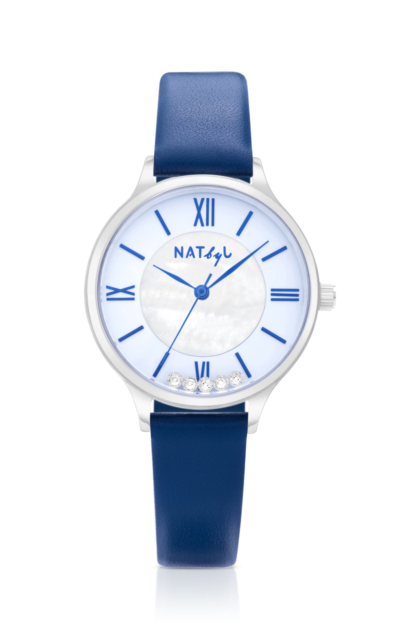 Stargaze 0902 Deep Blue Leather Watch | Stainless Steel