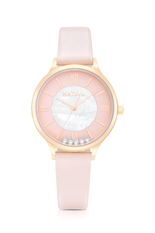Stargaze 0907 Pink Leather Watch | Rose Gold Stainless Steel