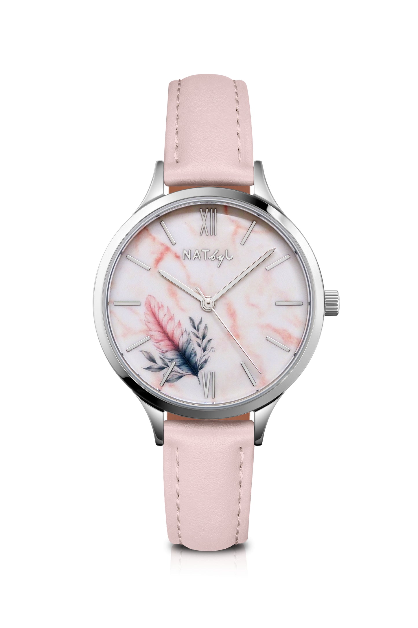 Freedom 0708 Pink Leather Watch | Stainless Steel