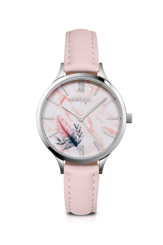 Freedom 0708 Pink Leather Watch | Stainless Steel