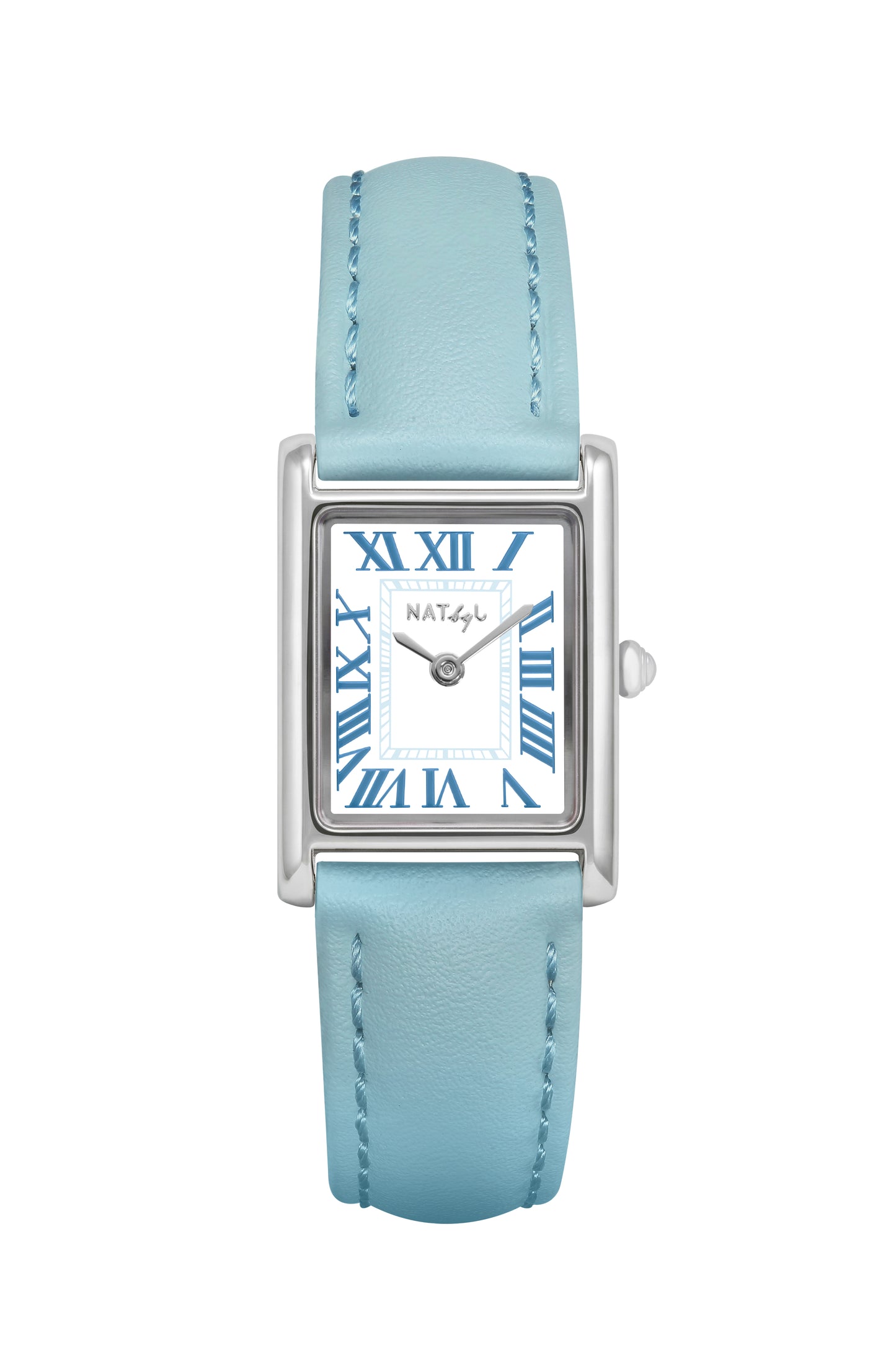 Jackie 1103 Blue Leather Watch | Stainless Steel