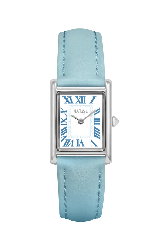 Jackie 1103 Blue Leather Watch | Stainless Steel