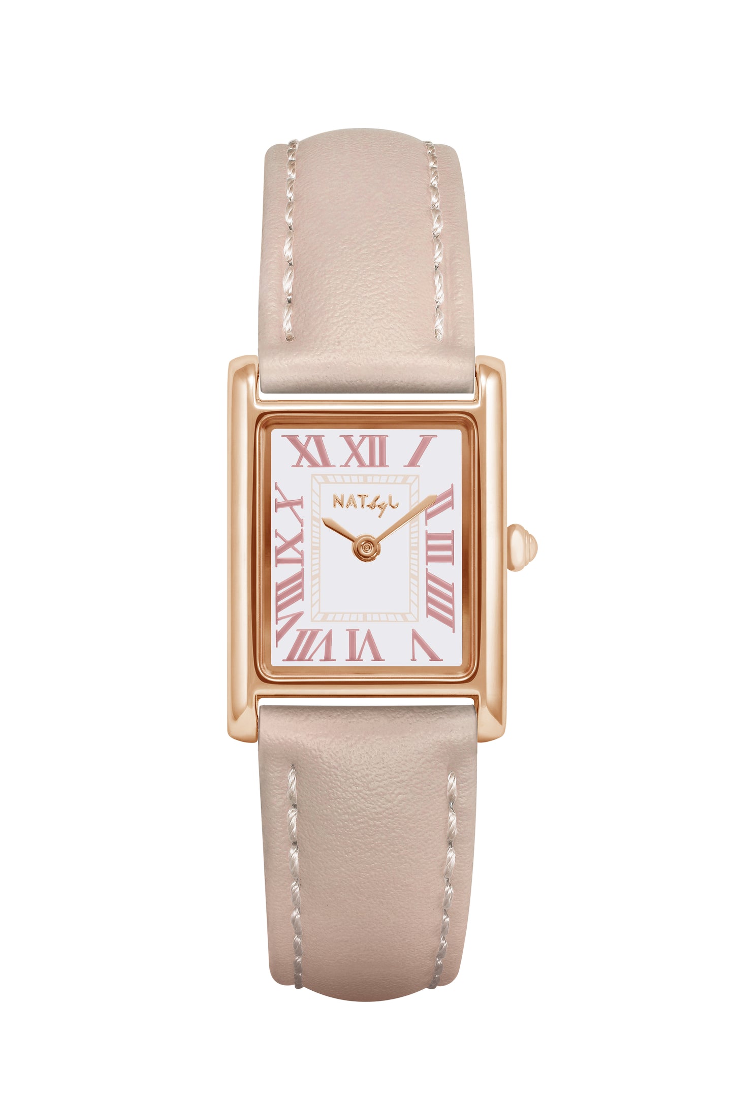 Jackie 1107 Pink Leather Watch | Rose Gold Stainless Steel