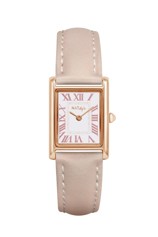 Jackie 1107 Pink Leather Watch | Rose Gold Stainless Steel