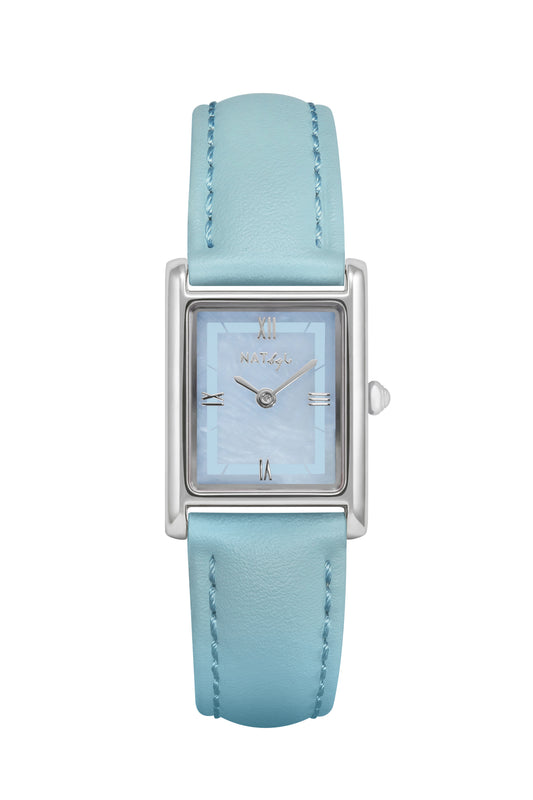 Jackie 1130 Blue Leather Watch | Stainless Steel