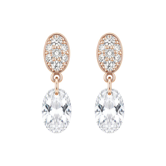 Dazzle E0208R Stud Earrings | Rose Gold Tone