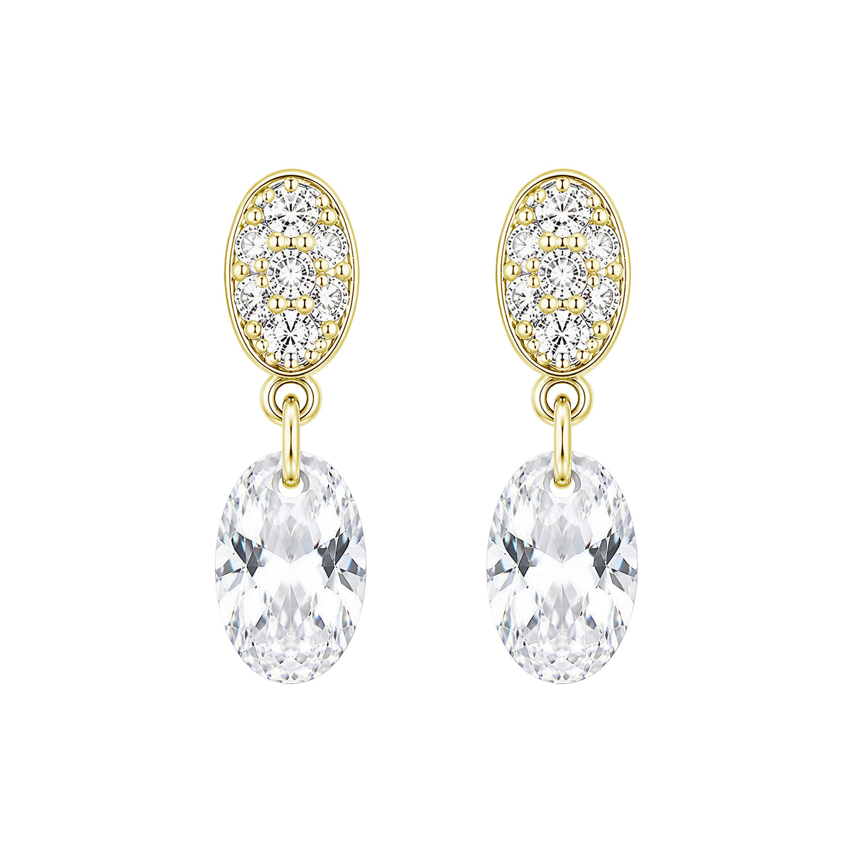 Dazzle E0208Y Stud Earrings | Yellow Gold Tone