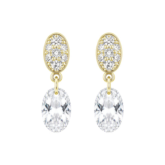 Dazzle E0208Y Stud Earrings | Yellow Gold Tone
