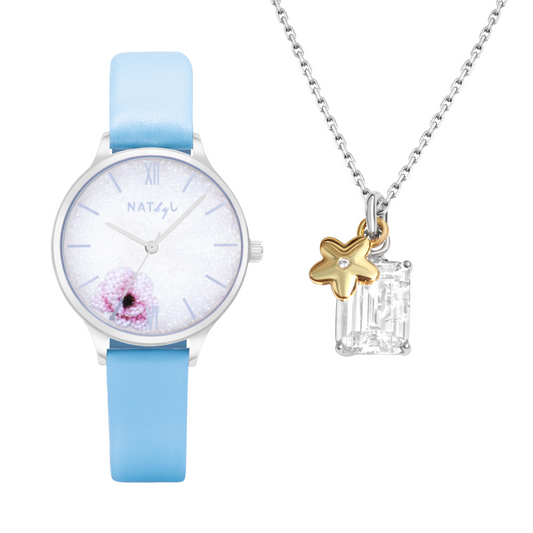 Dazzle Watch and Necklace Gift Set NAT0203N0208SY