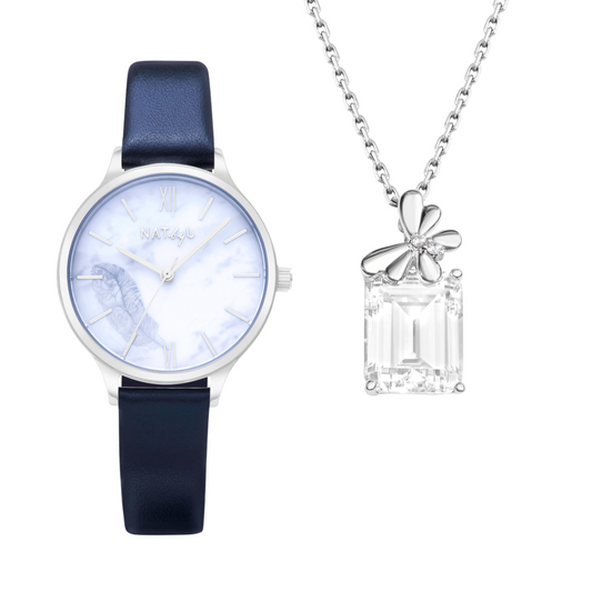 Freedom Watch and Necklace Gift Set NAT0701N0708S