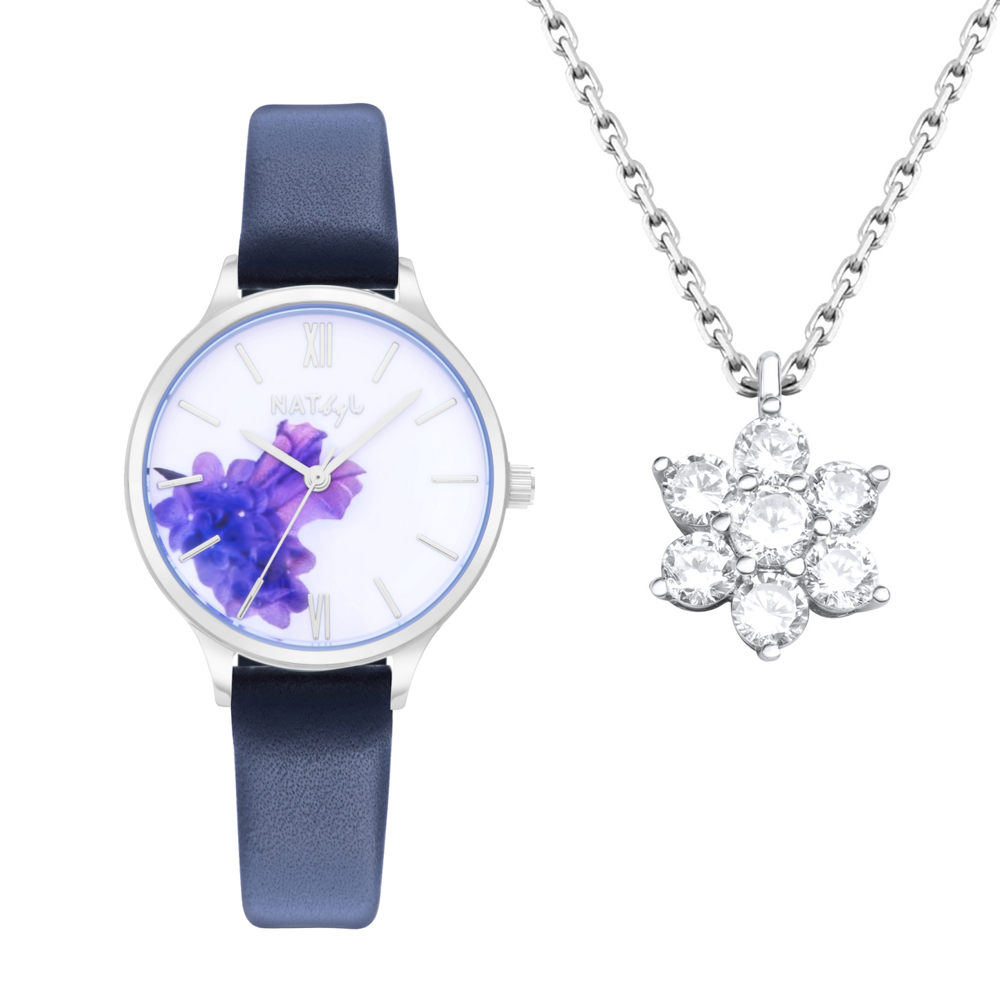 Blossom Watch and Necklace Gift Set NAT1002N1008S