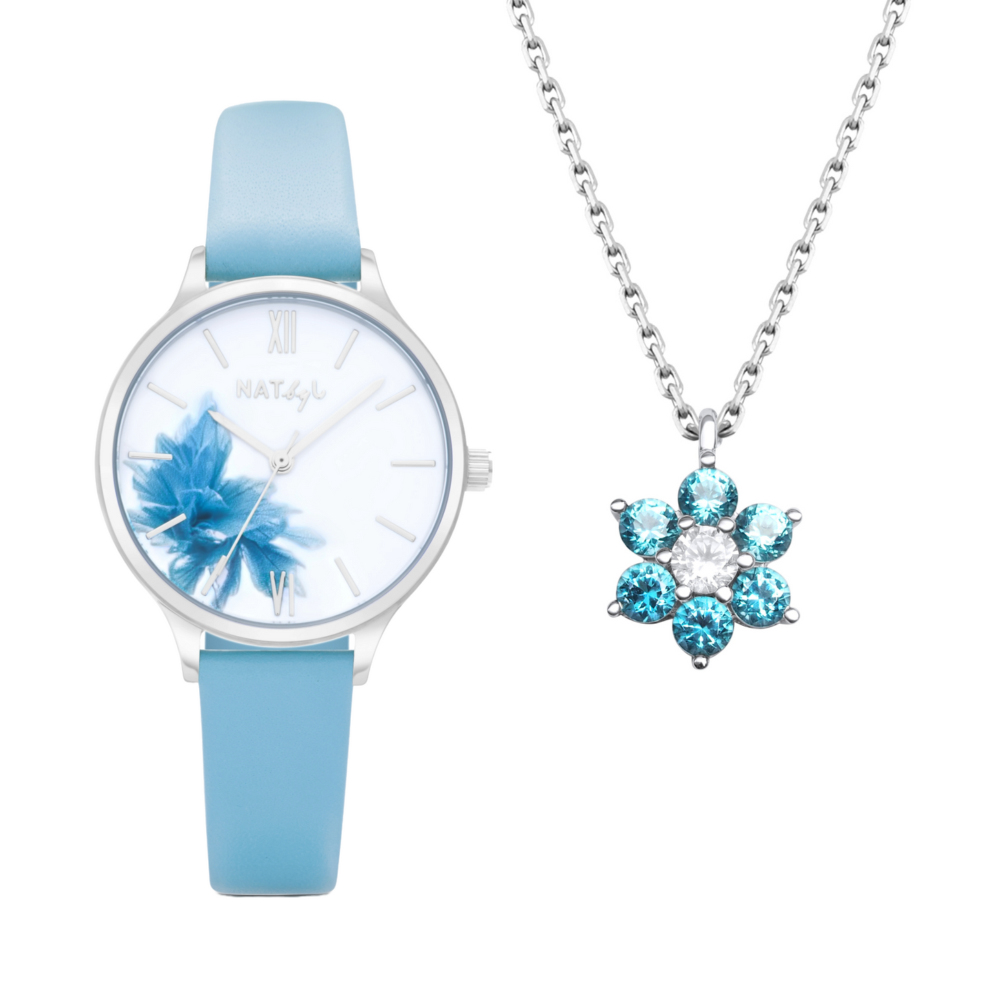 Blossom Watch and Necklace Gift Set NAT1003N1003S