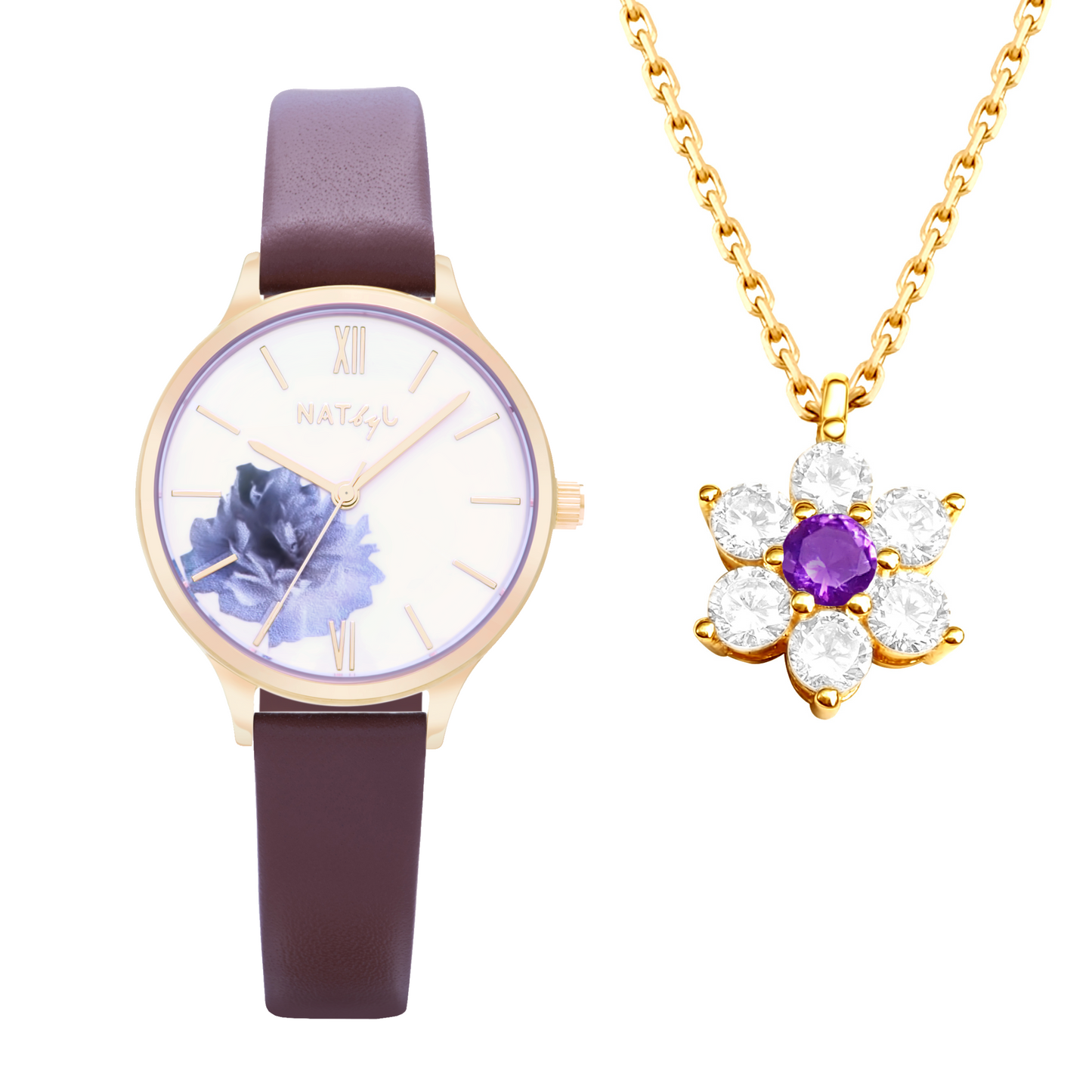 Blossom Watch and Necklace Gift Set NAT1005N1009Y